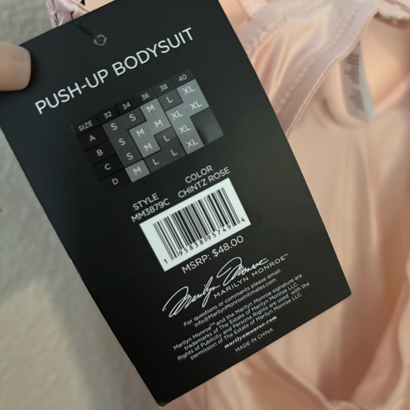 MARYLIN MONROE women’s Push-Up bodysuit Pink size M NWT - Picture 6 of 7